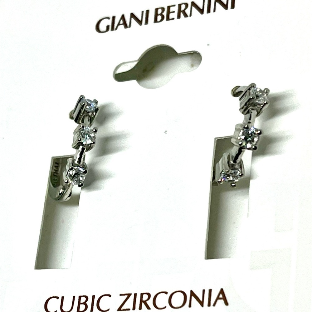 Gianni Bernini Sterling Silver CZ Earrings NWT